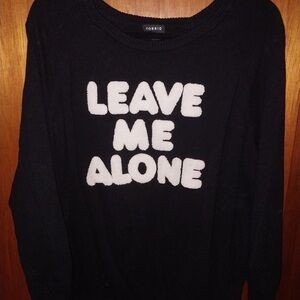 Torrid Black and White Crew Neck Sweater